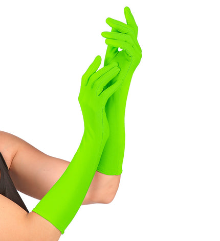 Widmann SRL Groene handschoenen neon lang