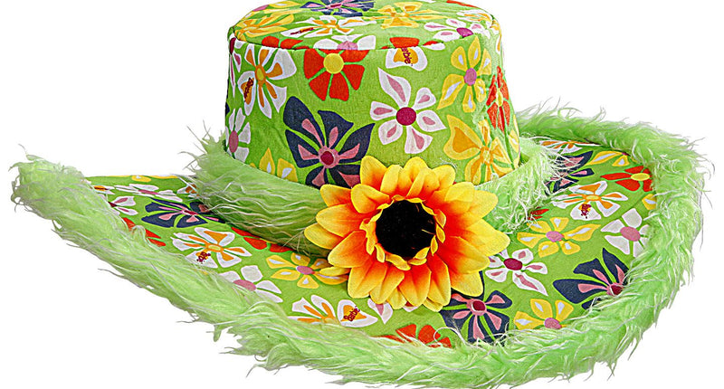 Widmann SRL Groene hoed Ibiza met zonnebloem