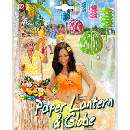 Widmann SRL Groene lampionnen set