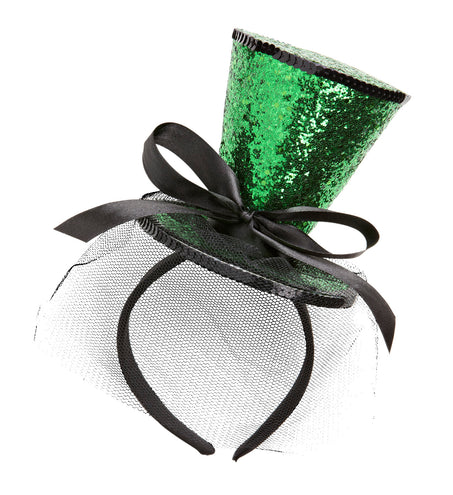 Widmann SRL Groene Mini Hoge Hoed Met Sluier