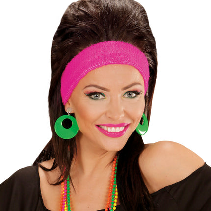 Widmann SRL Groene oorbellen neon disco