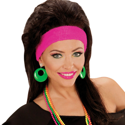 Widmann SRL Groene oorbellen neon disco