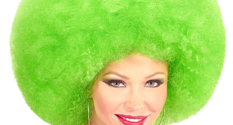 Widmann SRL Groene oversized afro pruik