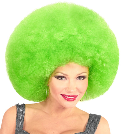Widmann SRL Groene oversized afro pruik