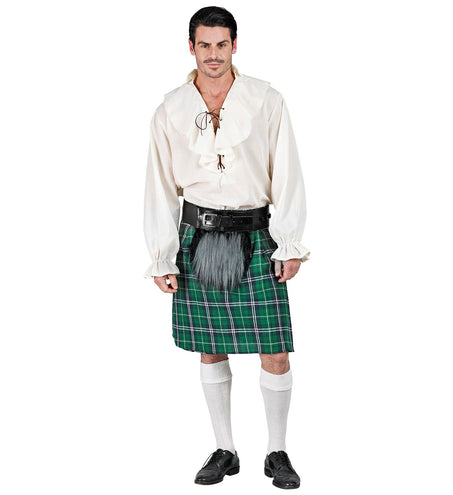 Widmann SRL Groene schotse kilt met heuptas
