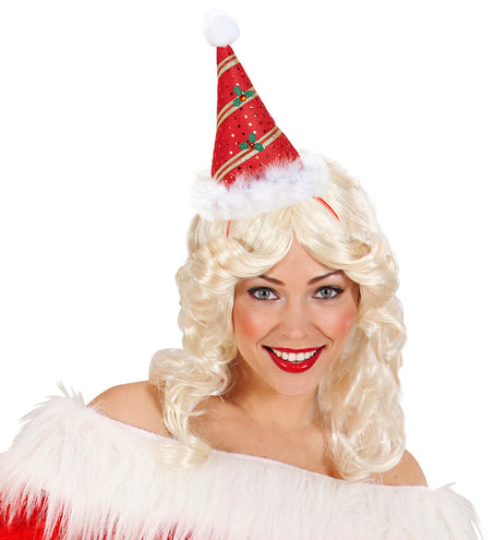 Widmann SRL Haarband kerstmuts met pailletten