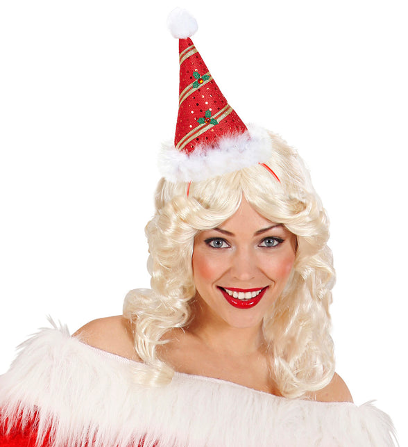 Widmann SRL Haarband kerstmuts met pailletten