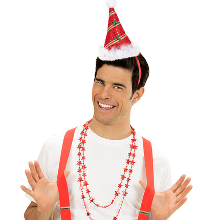 Widmann SRL Haarband kerstmuts met pailletten