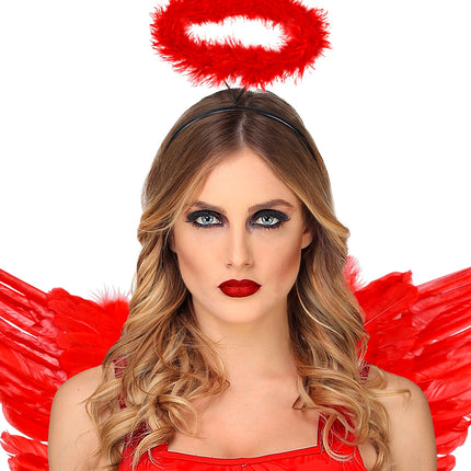 Widmann SRL Haarband met aureool rood Angelica