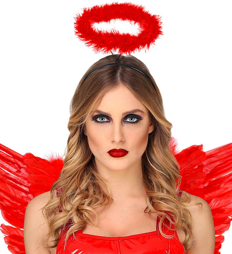 Widmann SRL Haarband met aureool rood Angelica