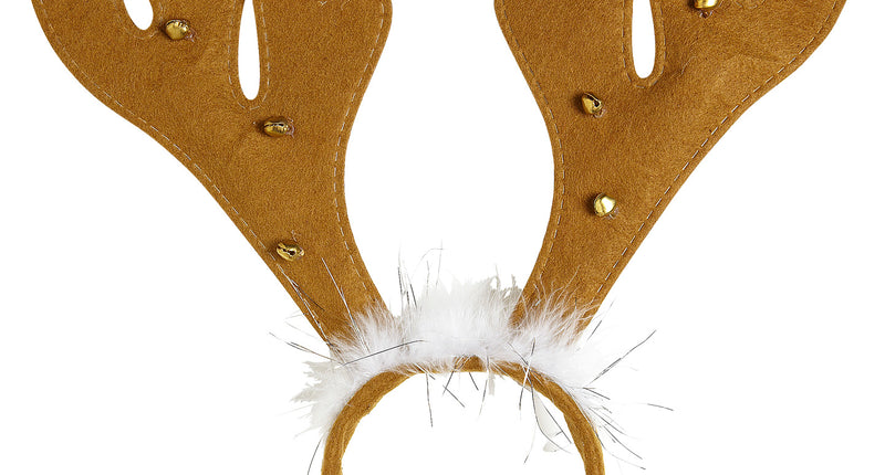 Widmann SRL Haarband rendier gewei met marabou en belletjes