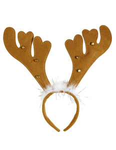 Widmann SRL Haarband rendier gewei met marabou en belletjes