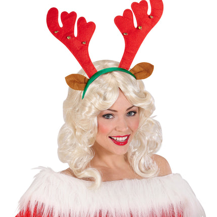 Widmann SRL Haarband rendier met belletjes en oren