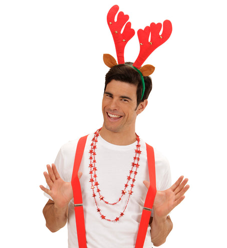 Widmann SRL Haarband rendier met belletjes en oren