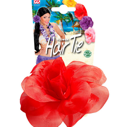 Widmann SRL Haarbloem rood met elastiek