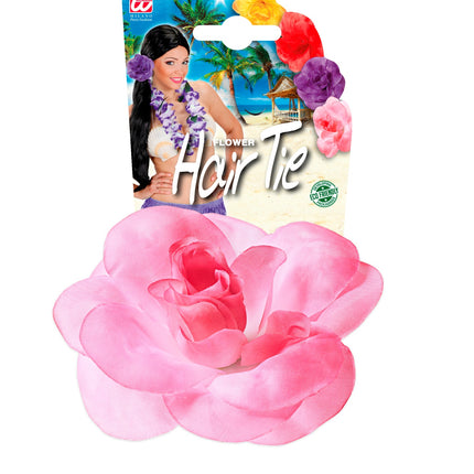 Widmann SRL Haarbloem roze met elastiek