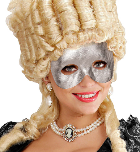 Widmann SRL Halfgezicht masker zilver metallic