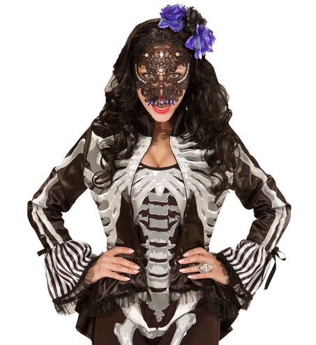 Widmann SRL Halloween haarbandje met zwart paarse rozen