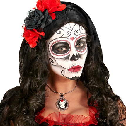 Widmann SRL Halloween haarbandje met zwarte rode rozen