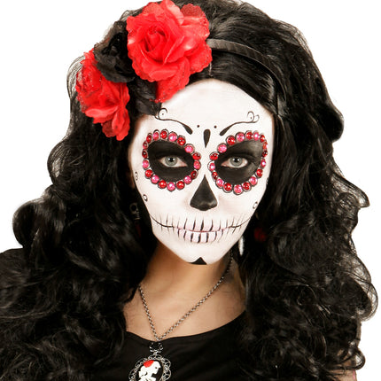 Widmann SRL Halloween haarbandje met zwarte rode rozen