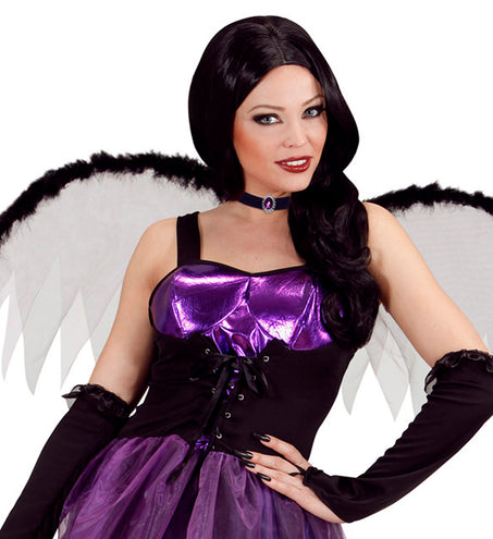 Widmann SRL Halsband fluweel zwart met paarse steen