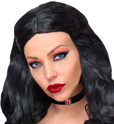 Widmann SRL Halsband fluweel zwart met rode steen