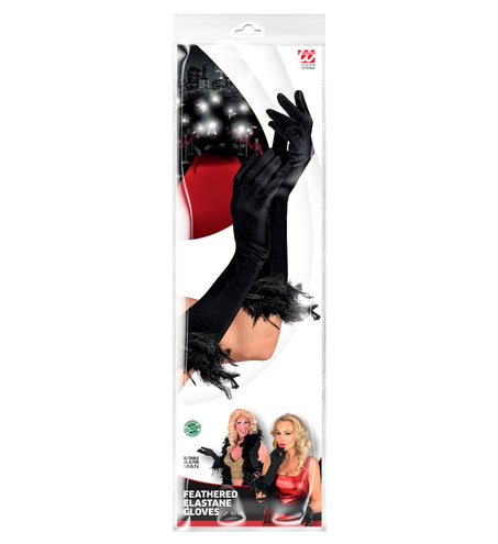 Widmann SRL handschoenen met veren zwart