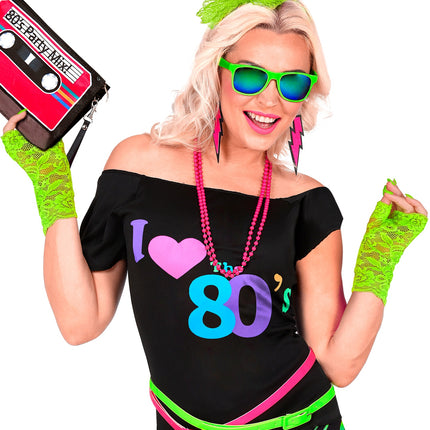 Widmann SRL Handschoenen neon groen kant