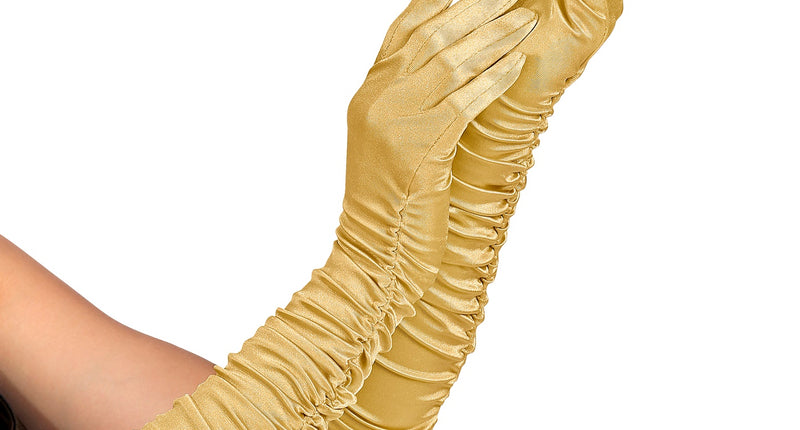 Widmann SRL Handschoenen satijn plissé goud