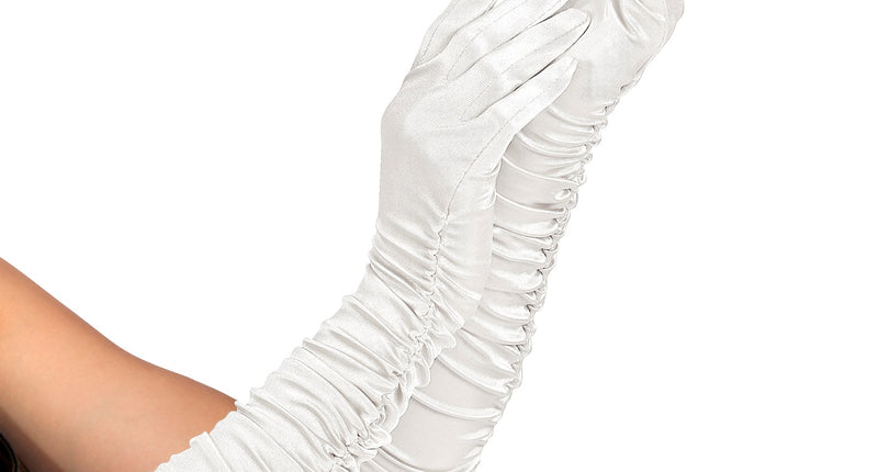 Widmann SRL Handschoenen satijn plissé wit