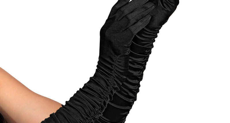 Widmann SRL Handschoenen satijn plissé zwart