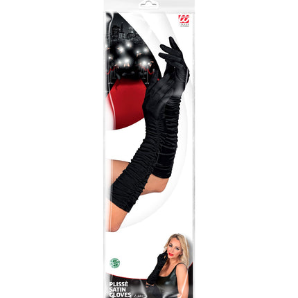 Widmann SRL Handschoenen satijn plissé zwart