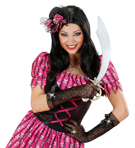 Widmann SRL Handschoenen spinnenweb met strass schedel