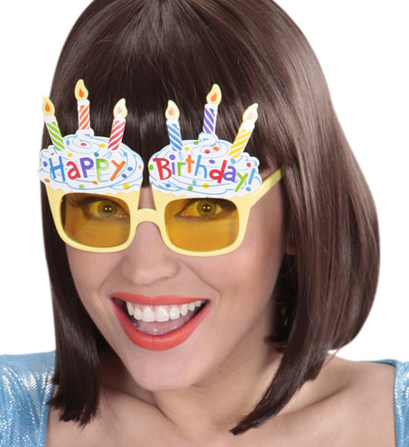 Widmann SRL Happy Birthday bril met taart