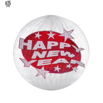 Widmann SRL Happy new year decoratie bol rood