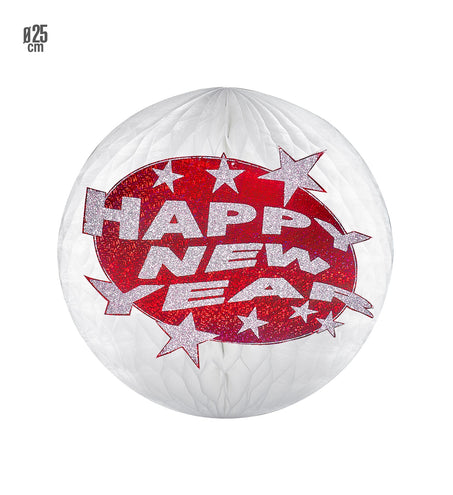 Widmann SRL Happy new year decoratie bol rood