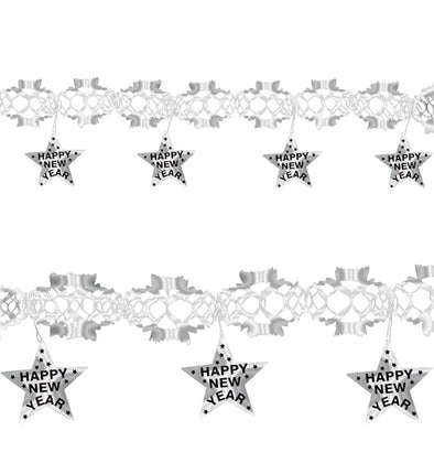 Widmann SRL Happy new year laser slinger zilver 3 meter