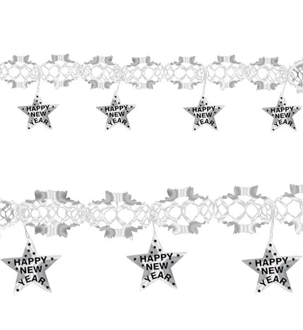 Widmann SRL Happy new year laser slinger zilver 3 meter