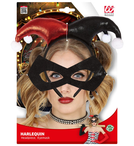 Widmann SRL Harelekijn masker met diadeem