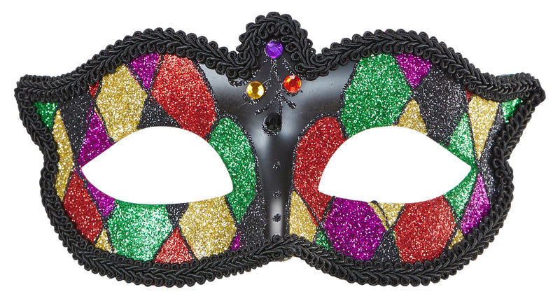 Widmann SRL Harlekijn oogmaskers met glitters