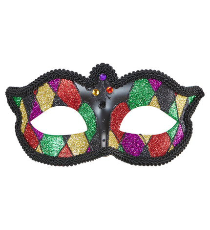 Widmann SRL Harlekijn oogmaskers met glitters