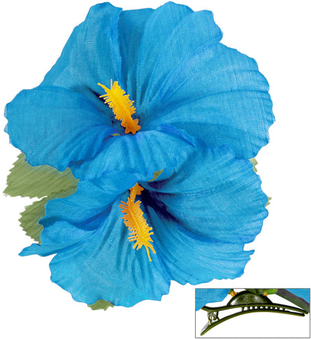 Widmann SRL Hawaii bloem haarclip licht blauw