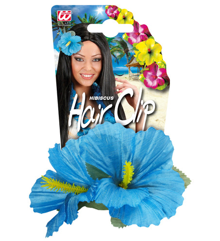 Widmann SRL Hawaii bloem haarclip licht blauw