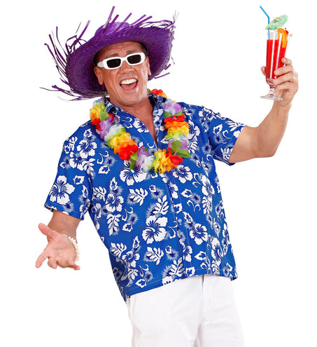 Widmann SRL Hawaii shirt blauw tropical Danny