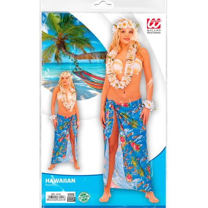 Widmann SRL Hawaiiaanse pareo rok lichtblauw