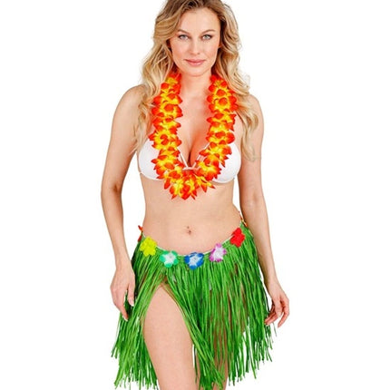 Widmann SRL Hawaiirokje groen met bloemenriem 40cm Maud
