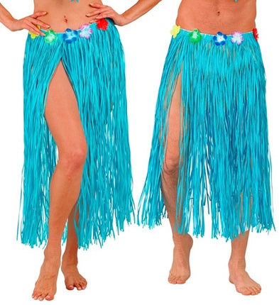 Widmann SRL Hawaiirokje lichtblauw met bloemenriem 80cm Pim