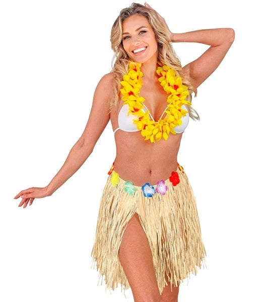 Widmann SRL Hawaiirokje naturel met bloemenriem 40cm Luuk
