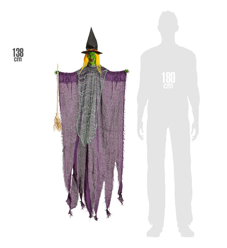 Widmann SRL Heks Met Bezem decoratie 138cm