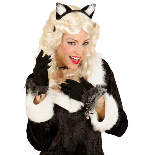 Widmann SRL Heksen handschoenen met zilveren nepnagels